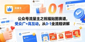 公众号流量主之祝福贴图赛道，受众广+高互动，从0-1全流程讲解-木子聊项目