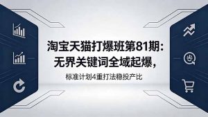 淘宝天猫打爆班第81期:无界关键词全域起爆,标准计划4重打法稳投产比-木子聊项目