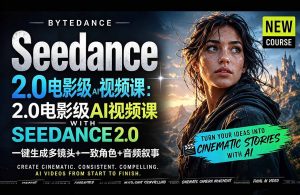 Seedance 2.0电影级AI视频课:一键生成多镜头+一致角色+音频叙事-木子聊项目