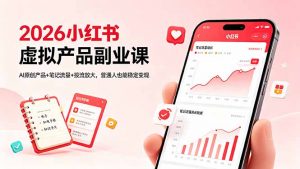 2026小红书虚拟产品副业课，AI原创产品+笔记流量+投流放大，普通人也能稳定变现-木子聊项目