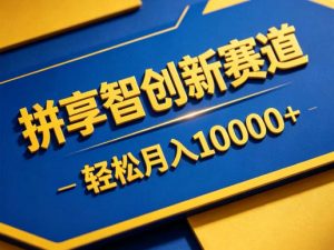 拼享智创新赛道，轻松月入1W+，门槛极低、收益稳定、可长期放大的轻资产项目【揭秘】-木子聊项目