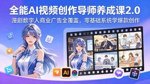 全能AI视频创作导师养成课2.0,漫剧数字人商业广告全覆盖,零基础系统学爆款创作-木子聊项目