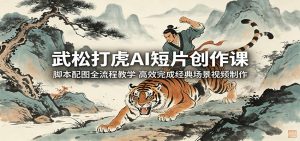 武松打虎AI短片创作课:脚本配图全流程教学,高效完成经典场景视频制作-木子聊项目
