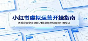小红书虚拟运营开挂指南：赛道货源全面梳理，AI批量做笔记高效引流变现-木子聊项目