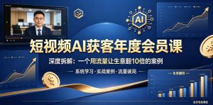 短视频AI获客年度会员课，深度拆解，一个用流量让生意翻10倍的案例-木子聊项目