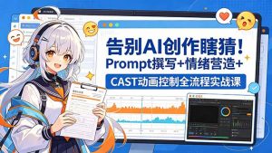 告别AI创作瞎猜！Prompt撰写+情绪营造+CAST动画控制全流程实战课-木子聊项目