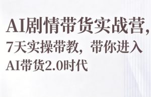 AI剧情带货实战营，7天实操带教，带你进入AI带货2.0时代-木子聊项目