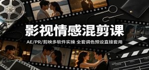 影视情感混剪课:AE/PR/剪映多软件实操,全套调色预设直接套用-木子聊项目