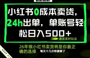 小红书0成本AI卖货,24小时出单,全流程托管,保底日入500+,每天十几分钟就够了【揭秘】-木子聊项目
