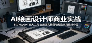 AI绘画设计师商业实战:SD/MJ/GPT三大工具,全维度实操落地打造商用设计作品-木子聊项目