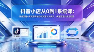 抖音小店从0到1系统课:开店流程+无货源代销自有货源三大模式,快速跑通抖店全链路-木子聊项目