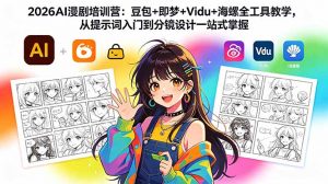 2026AI漫剧培训营：豆包+即梦+Vidu+海螺全工具教学，从提示词入门到分镜设计一站式掌握-木子聊项目