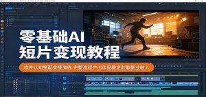 零基础AI短片变现教程：软件认知搭配实操演练，完整流程产出作品稳定获取副业收入-木子聊项目