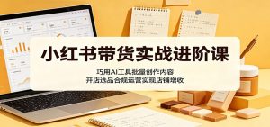 小红书带货实战进阶课：巧用AI工具批量创作内容，开店选品合规运营实现店铺增收-木子聊项目