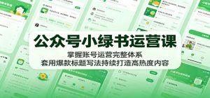 公众号小绿书运营课：掌握账号运营完整体系，套用爆款标题写法持续打造高热度内容-木子聊项目