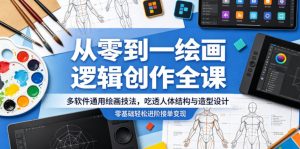 从零到一绘画逻辑创作全课，多软件通用绘画技法，吃透人体结构与造型设计，零基础轻松进阶接单变现-木子聊项目