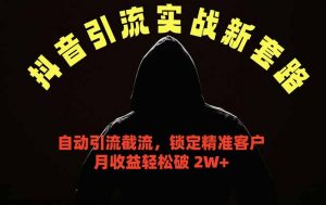 抖音引流实战新套路，挂机自动引流截流精准锁定客户，月收益破 2W+-木子聊项目