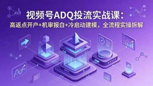 视频号ADQ投流实战课：高返点开户+机审报白+冷启动建模，全流程实操拆解-木子聊项目
