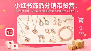 小红书饰品分销带货营：一件代发不囤货，从选品到出单全程手把手实战教学(更新5月-木子聊项目