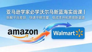 亚马逊卖家必学沃尔玛新蓝海实战课｜拆解平台差异，快速平移流量，低成本开拓跨境新渠道-木子聊项目