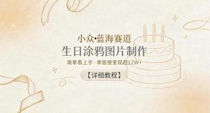 小众蓝海赛道，生日涂鸦图片制作，简单易上手，单链接变现超12W+【详细教程】-木子聊项目