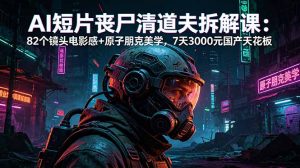 AI短片《丧尸清道夫》拆解课：82个镜头电影感+原子朋克美学，7天3000元国产天花板-木子聊项目