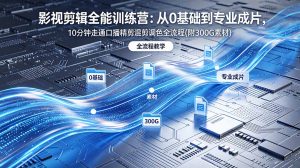 2026影视剪辑全能实战课｜0基础到专业成片，全流程教学，高清带300G素材-木子聊项目