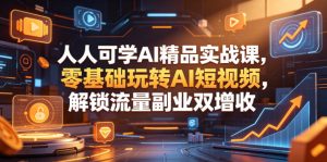 人人可学AI精品实战课，零基础玩转AI短视频，解锁流量副业双增收-木子聊项目