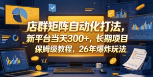 店群矩阵自动化打法，新平台当天300+，长期项目，保姆级教程，26年爆炸玩法【揭秘】-木子聊项目