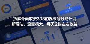 拆解外面收费398的视频号分成计划新玩法，流量很大，每天2张左右收益-木子聊项目