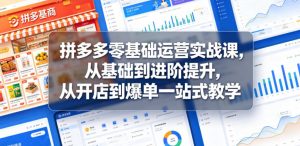 拼多多零基础运营实战课，从基础到进阶提升，从开店到爆单一站式教学-木子聊项目