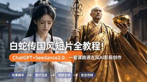 白蛇传-国风短片全教程！ChatGPT+Seedance2.0，一套课跑通古风AI影视创作-木子聊项目