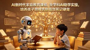 AI新时代家庭教育课程，全学科AI助学实操，培养孩子思维告别低效死记硬背-木子聊项目