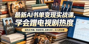 最新AI书单变现实战课，学会蹭电视剧热度，追热点书籍，快速变现，出单100+，日入四位数-木子聊项目
