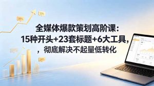 全媒体爆款策划高阶课：15种开头+23套标题+6大工具，彻底解决不起量低转化-木子聊项目