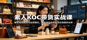 素人KOC带货实战课：解析变现路径与运营模式，从起号选品到投流实现稳步出单-木子聊项目