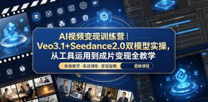 AI视频变现训练营｜Veo3.1+Seedance2.0双模型实操，从工具运用到成片变现全教学-木子聊项目