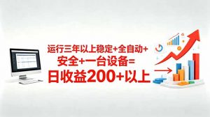 三年以上稳定+全自动+安全+一台设备=日收益200+-木子聊项目