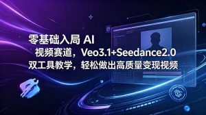 零基础入局 AI 视频赛道，Veo3.1+Seedance2.0 双工具教学，轻松做出高质量变现视频-木子聊项目