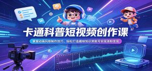 卡通科普短视频创作课：掌握动画风格制作技巧，轻松打造趣味知识类账号实现涨粉变现-木子聊项目