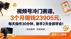 视频号冷门赛道，3个月变现23905元，新手2天学会 每天操作30分钟！-木子聊项目