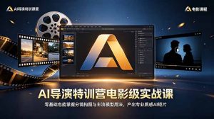 AI导演特训营电影级实战课，零基础也能掌握分镜构图与主流模型用法，产出专业质感AI短片-木子聊项目