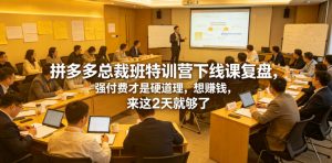 拼多多总裁班特训营下线课复盘，强付费才是硬道理，想賺钱，来这2天就够了-木子聊项目