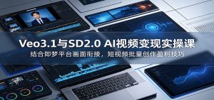Veo3.1与SD2.0 AI视频变现实操课课：结合即梦平台画面衔接，短视频批量创作盈利技巧-木子聊项目