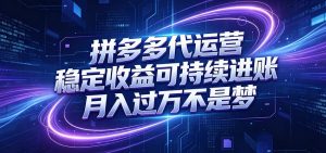 拼多多代运营，小白也能轻松月入过万，真实运营数据可查，全托管代运营-木子聊项目