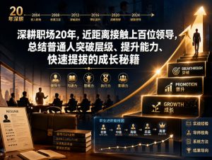 付费文章：深耕职场20年，近距离接触上百位领导，总结普通人突破层级、提升能力、快速提拔的成长秘籍(全网独家干货)-木子聊项目