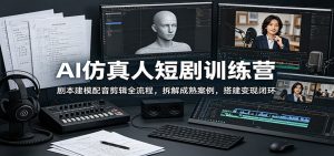 AI仿真人短剧训练营：剧本建模配音剪辑全流程，拆解成熟案例，搭建变现闭环-木子聊项目