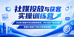 社媒投放与获客实操训练营，从0到1搭建外贸社媒营销体系，FB+INS广告全流程，掌握AI赋能下的B2B获客新增长-木子聊项目