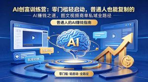 AI创富训练营：零门槛轻启动，普通人也能复制的AI赚钱之道，图文视频商单私域全路径-木子聊项目