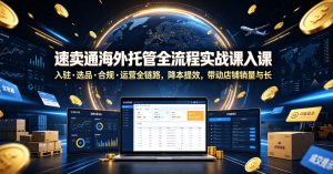 速卖通海外托管全流程实战课入驻・选品・合规・运营全链路,降本提效,带动店铺销量与收益增长-木子聊项目